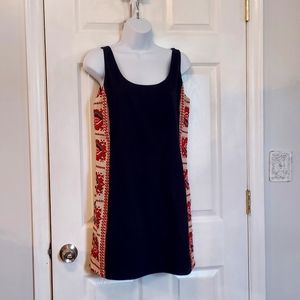 Judith March Anthropology Navy Embroidered Boho Sheath Dress Small Boho